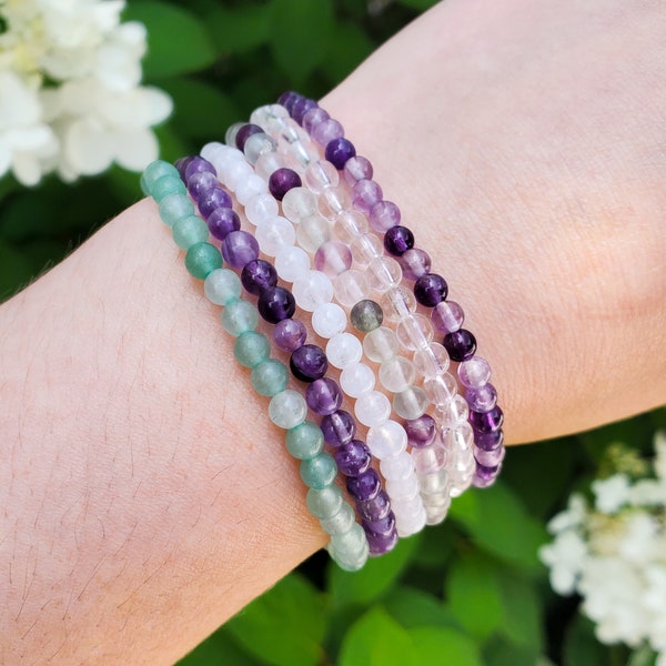 Intuitively Chosen Crystal Healing Handmade Bracelets | Mystery Crystal Bracelet Set | Natural Crystal Beads, Custom Sizing