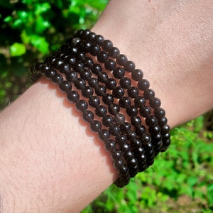 Obsidian Bracelet Handmade Bracelet | Natural Crystal Beads, Minimalist Style, Custom Sizing, Spiritual or Self-Care Gift