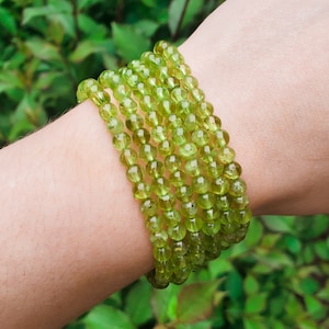 Peridot Handmade Bracelet | Natural Crystal Beads, Minimalist Style, Custom Sizing, Spiritual or Self-Care Gift