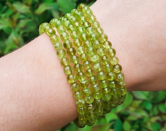 Peridot Handmade Bracelet | Natural Crystal Beads, Minimalist Style, Custom Sizing, Spiritual or Self-Care Gift