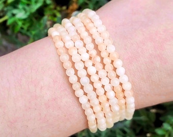 Honey Calcite Handmade Bracelet | Natural Crystal Beads, Minimalist Style, Custom Sizing, Spiritual or Self-Care Gift