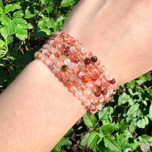 Fire Quartz Bracelet Handmade Bracelet | Natural Crystal Beads, Minimalist Style, Custom Sizing, Spiritual or Self-Care Gift