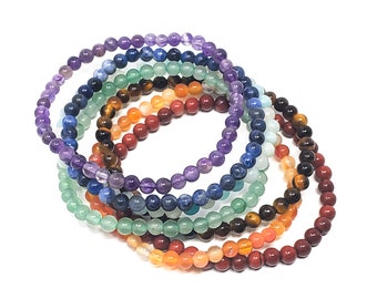 7 Chakra Handmade Bracelets | Choose Chakra or Set | Natural Crystal Beads, Minimalist Style, Custom Sizing, Spiritual or Self-Care Gift