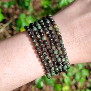 Kambaba Jaspis handgemachtes Armband | Natürliche Kristallperlen, minimalistischer Stil, benutzerdefinierte Größe, spirituelles oder Self-Care-Geschenk