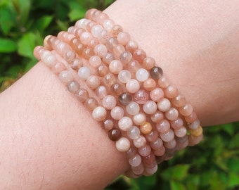 Sunstone Handmade Bracelet | Natural Crystal Beads, Minimalist Style, Custom Sizing, Spiritual or Self-Care Gift