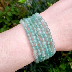 Aventurin handgemachtes Armband | Natürliche Kristallperlen, minimalistischer Stil, benutzerdefinierte Größe, spirituelles oder Self-Care-Geschenk