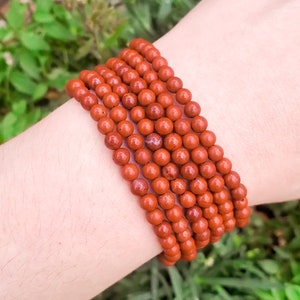 Red Jasper Handmade Bracelet | Natural Crystal Beads, Minimalist Style, Custom Sizing, Spiritual or Self-Care Gift