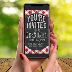 I Do BBQ Party Electronic Invitation Bridal Shower DIY Engagement Party Mobile Invitation Wedding Shower Backyard Party Instant Download Q1