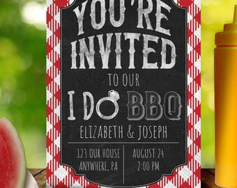 I Do BBQ Printable Bridal Shower Invitation, Summer Engagement Party, DIY Coed Wedding Shower, Outdoor Backyard Party, Instant Download, Q1