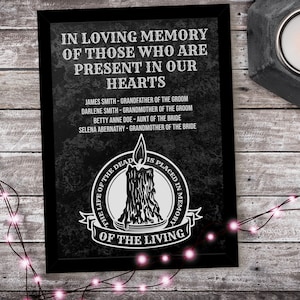 Gothic Wedding Memorial Sign Printable Vintage Reception Sign In Loving Memory Sign Witchy Halloween Wedding Decor Ouija Instant Download O1