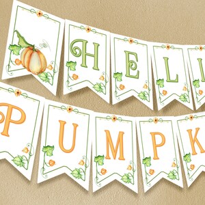 Printable Little Pumpkin Baby Shower Bunting Gender Neutral Welcome Banner Editable Fall Shower Decor Garland Digital Instant Download LP1