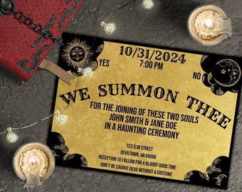 Ouija Board Gothic Wedding Invitation Editable Wedding Invitation Template Custom Printable Halloween Wedding Invitation Instant Download O1