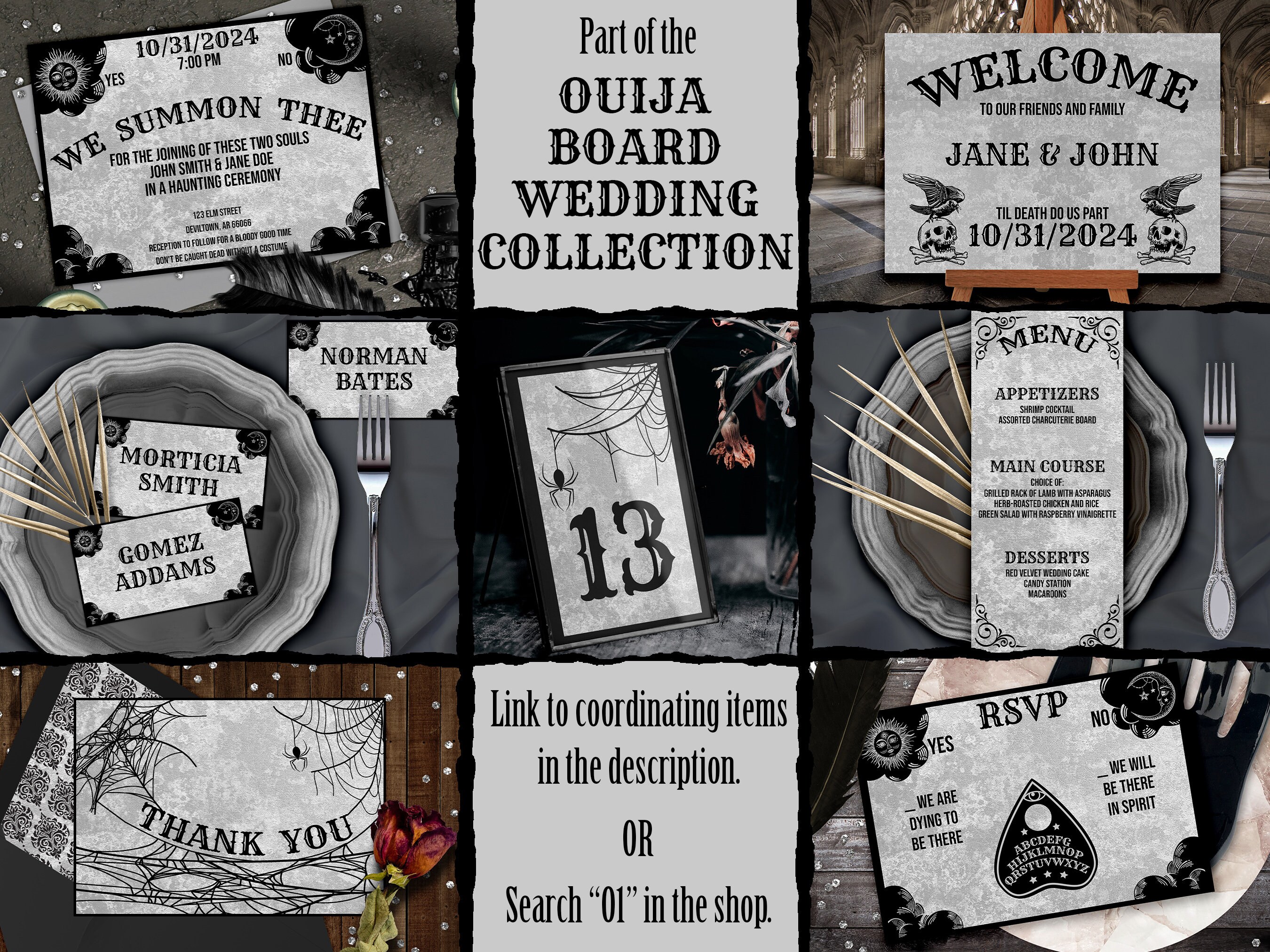 Vintage Wedding Hashtag Sign Printable Gothic Halloween Wedding Decor ...