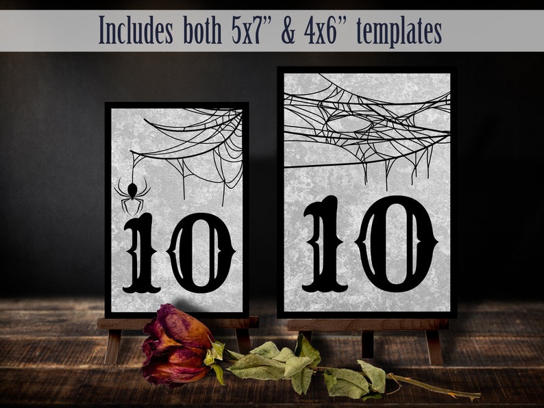 Printable Gothic Wedding Table Numbers Alternative Witchy Wedding ...