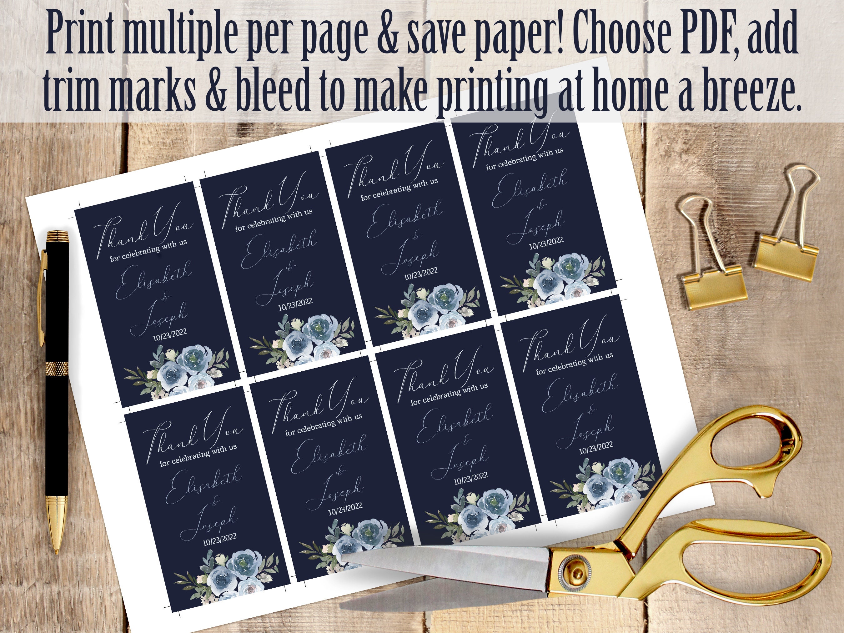 Modern Wedding Favor Tags, Printable Custom Favor Label, Personalized ...