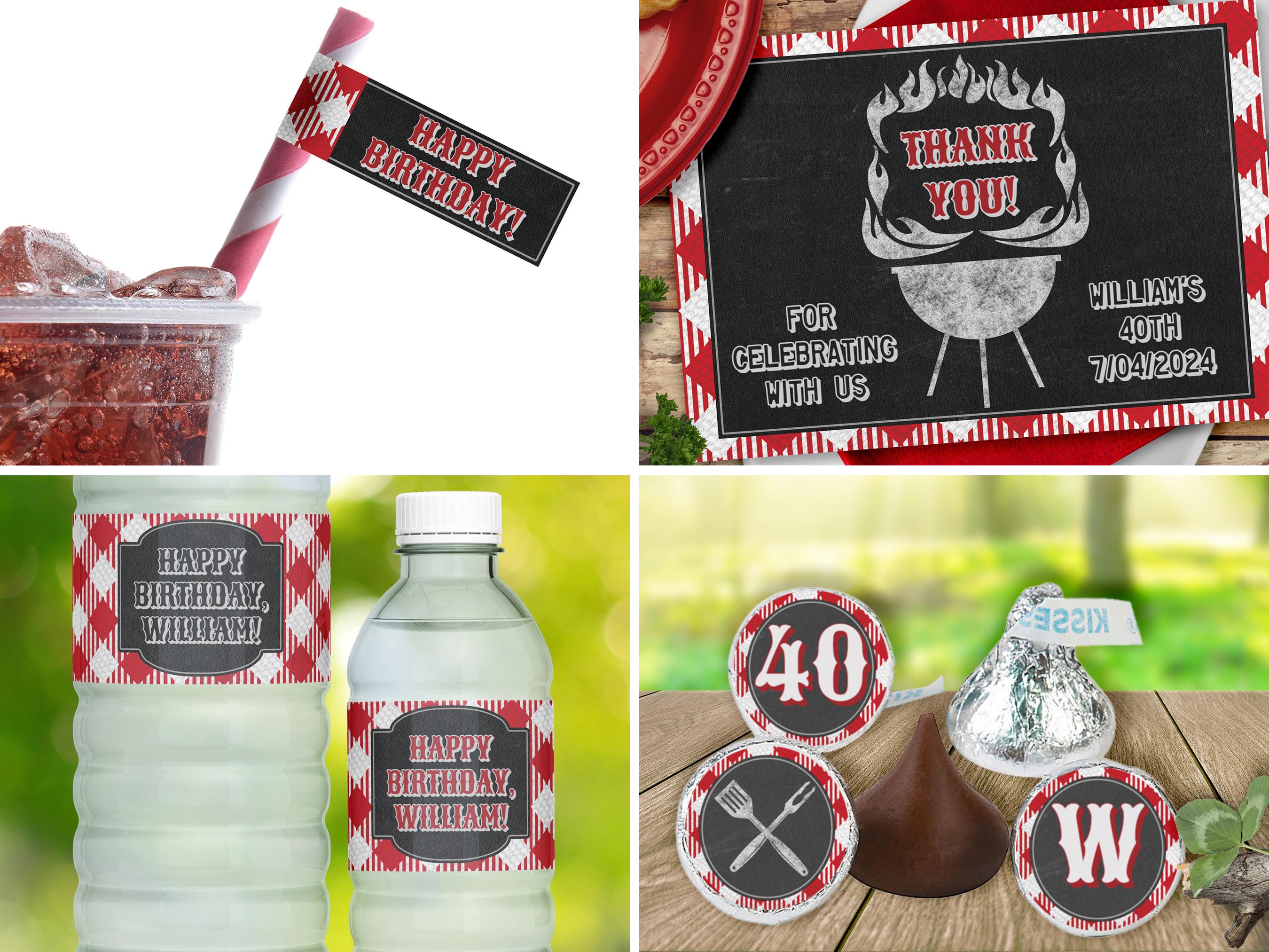 BBQ Birthday Party Decor, Printable Summer Backyard Grilling Chalkboard ...