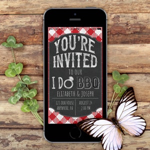 I Do BBQ Party Electronic Invitation Bridal Shower DIY Engagement Party Mobile Invitation Outdoor Barbecue Wedding Shower Backyard Party Instant Download