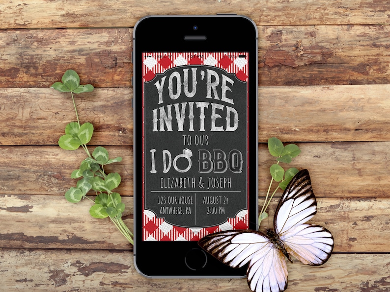 I Do BBQ Party Electronic Invitation Bridal Shower DIY Engagement Party Mobile Invitation Outdoor Barbecue Wedding Shower Backyard Party Instant Download