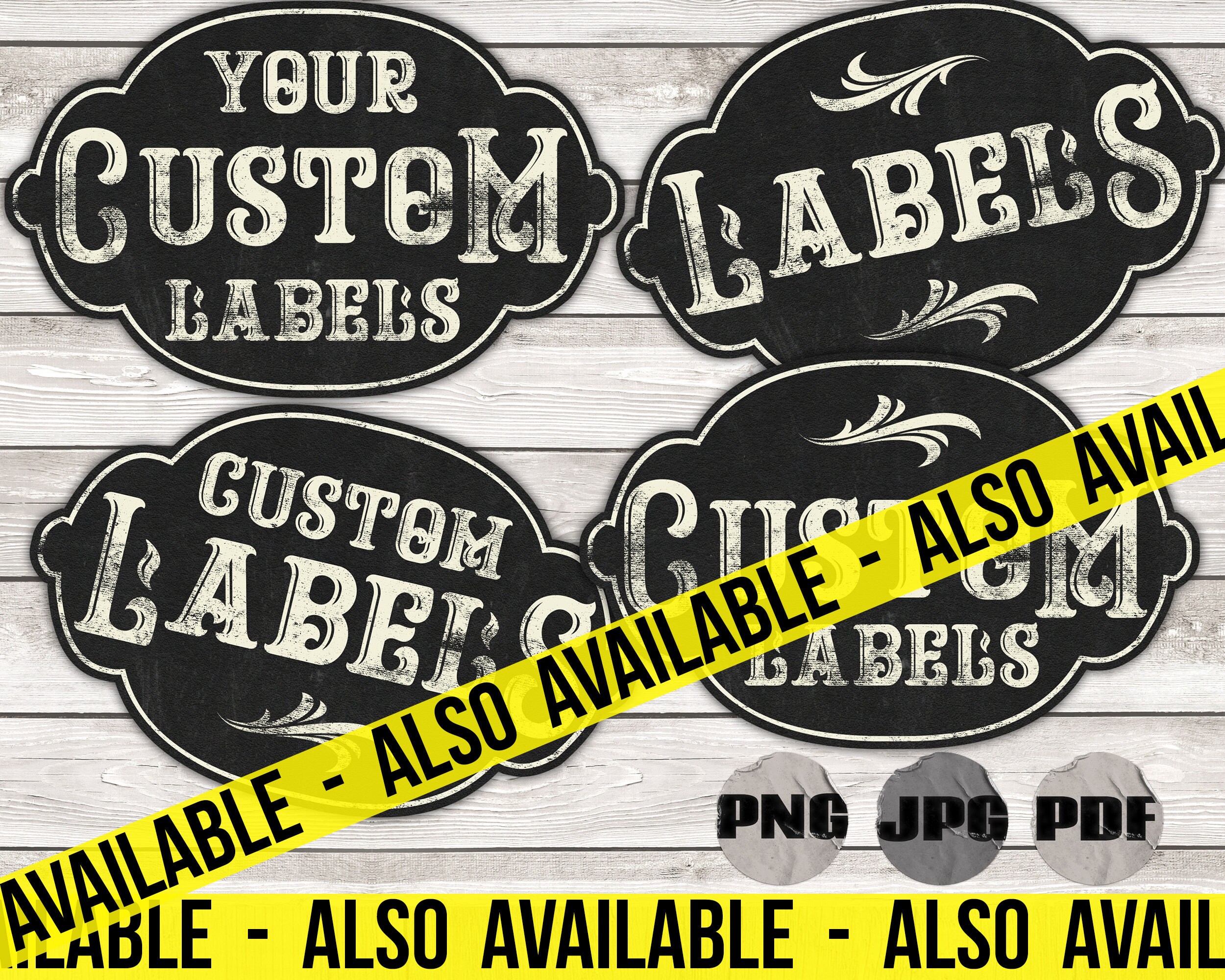 Custom Cursive Printable Labels DIY Organization Pantry Decal Custom ...