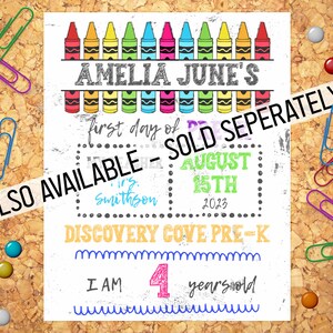 First & Last Day of School Chalkboard Photo Prop Reusable Printable End ...