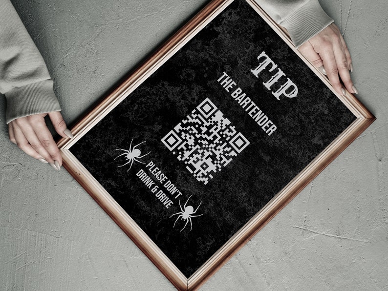 Vintage Wedding QR Code Sign Printable Gothic Wedding Honeymoon Fund