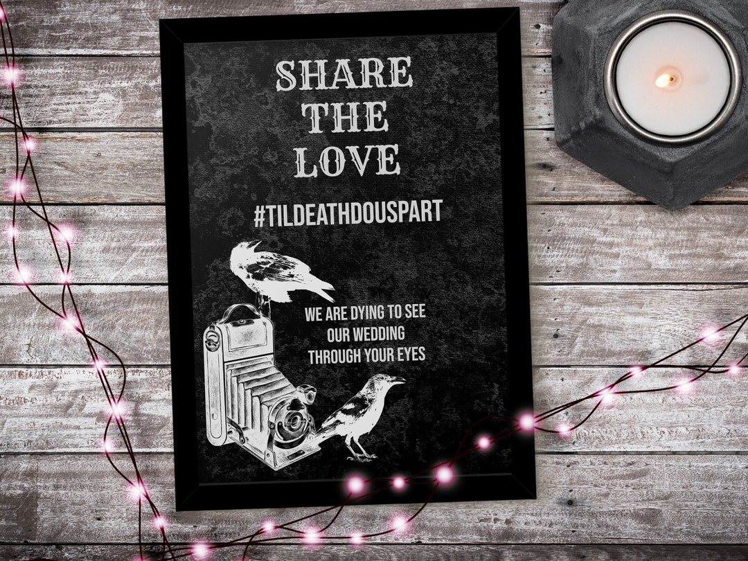 Printable Vintage Wedding Hashtag Sign Gothic Reception Sign Editable ...