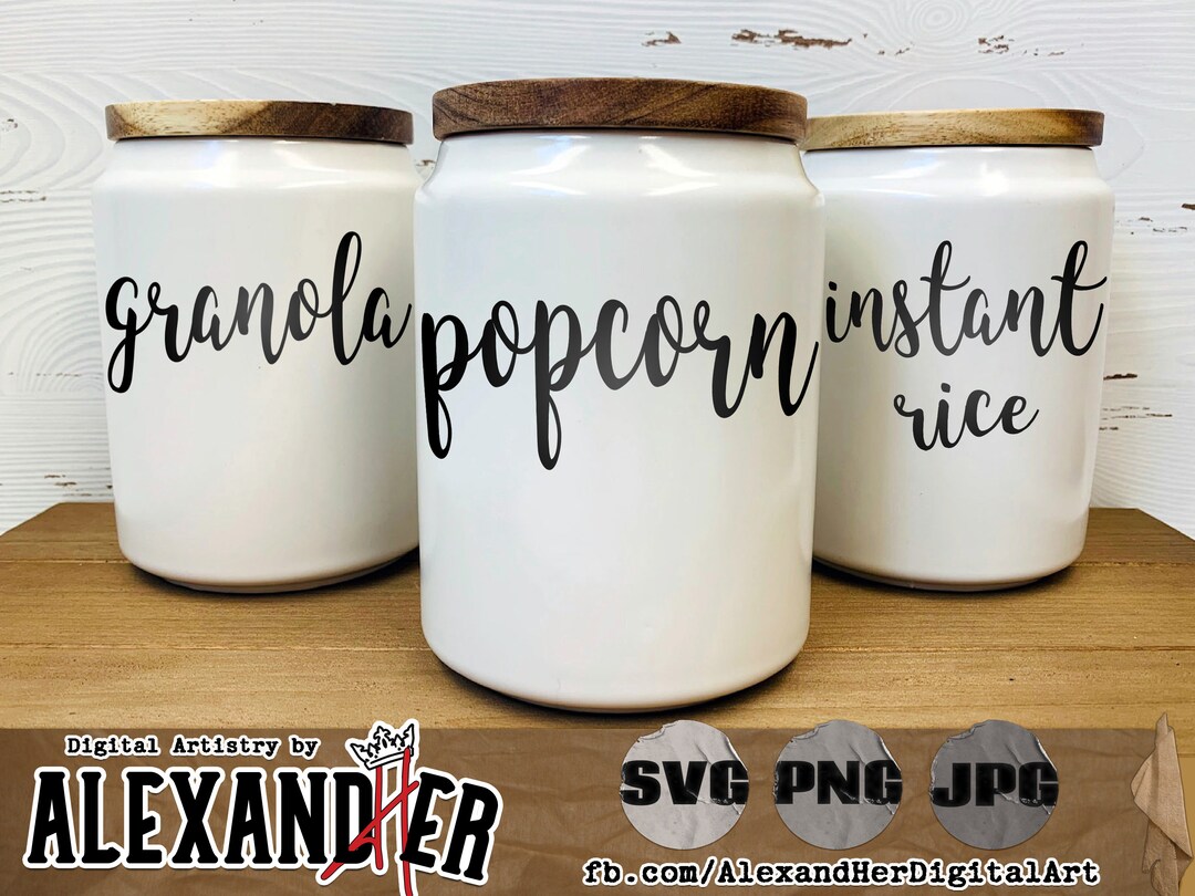 Printable Cursive Kitchen Pantry Label Bundle Food Storage Container ...