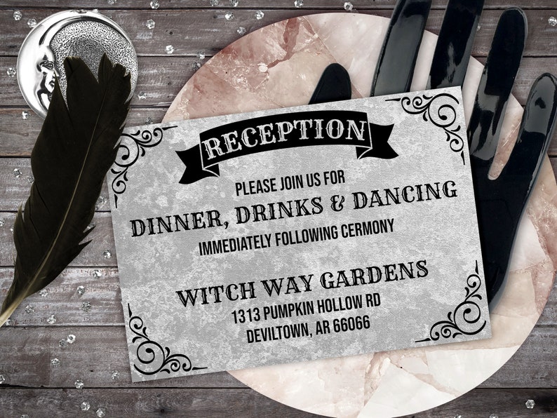 Gothic Wedding Reception Card Printable Vintage Wedding Invitation ...