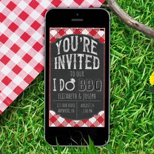 I Do BBQ Party Electronic Invitation Bridal Shower DIY Outdoor Engagement Party Mobile Invitation Wedding Shower Backyard Party Instant Download
