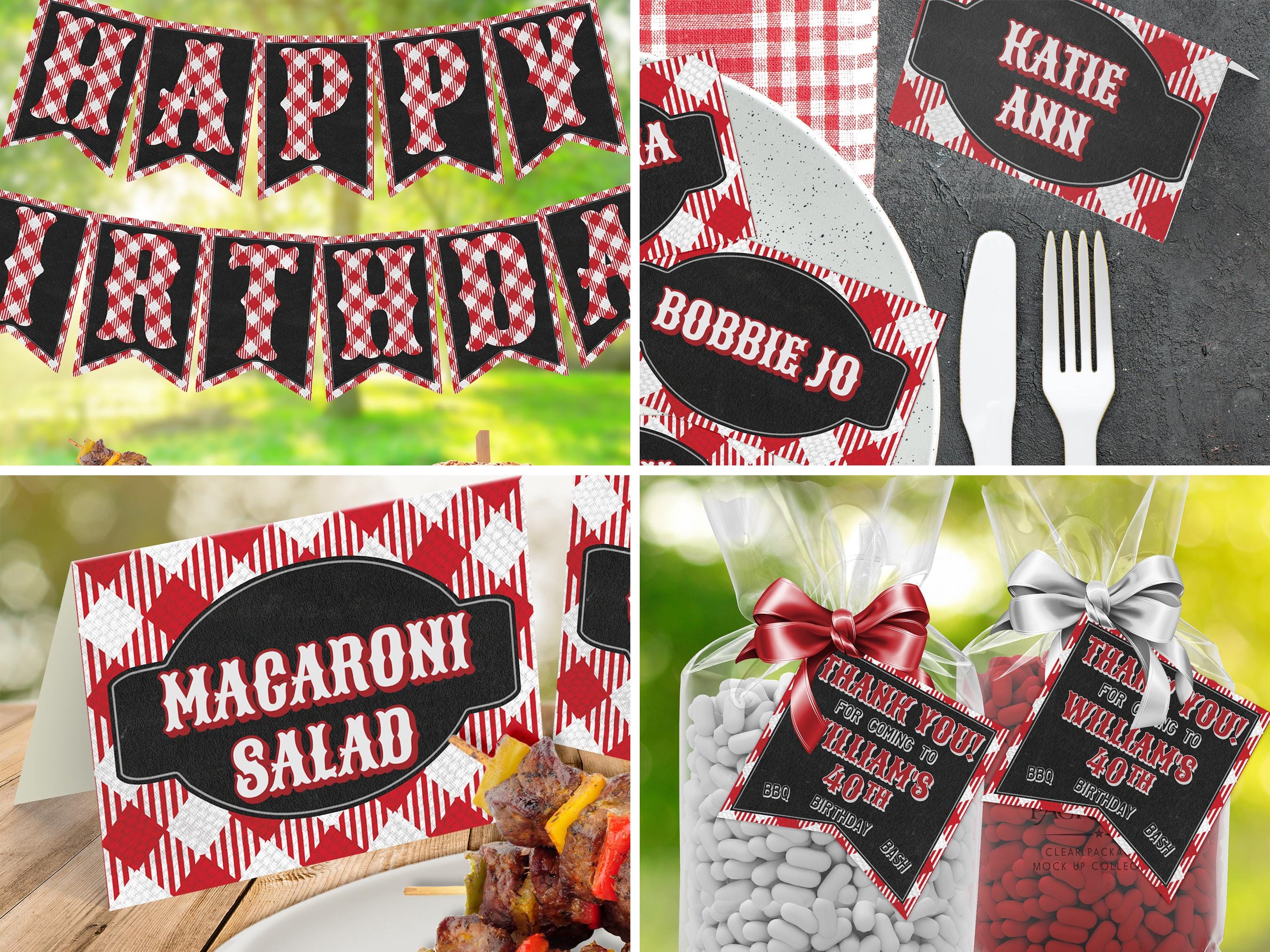 BBQ Birthday Party Decor, Printable Summer Backyard Grilling Chalkboard ...