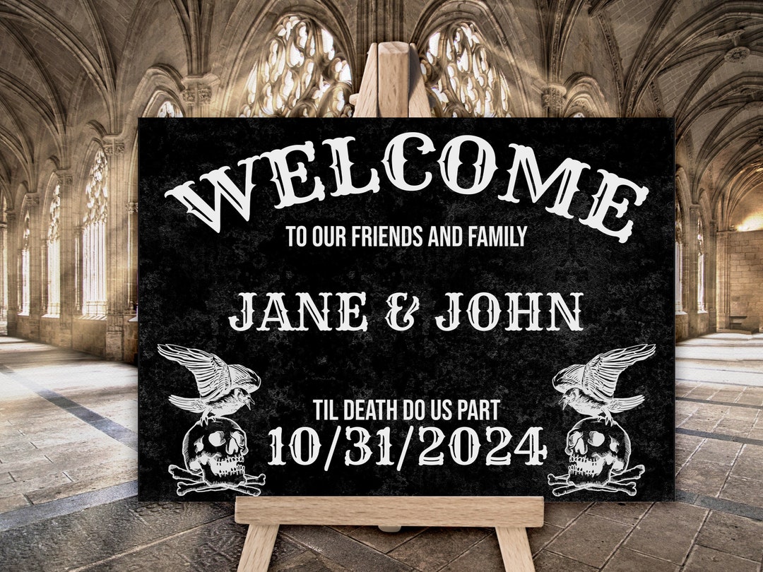 Printable Vintage Wedding Sign Gothic Wedding Etsy