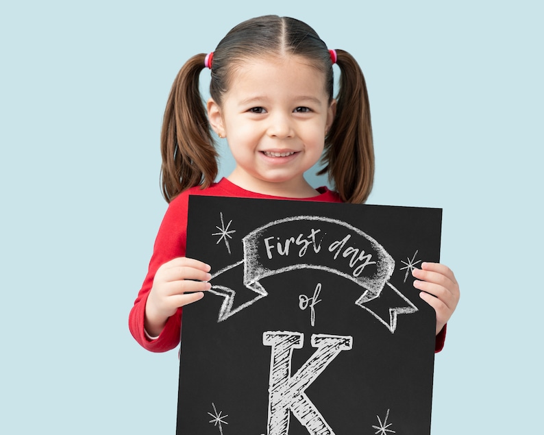 First Day of School Chalkboard Photo Prop Printable Sign, Reusable Back ...