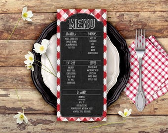 Outdoor BBQ Wedding Reception Chalkboard Menu, Rustic Bridal Shower Decor, Summer Backyard Barbeque Grilling Party Printable DIY Download Q1