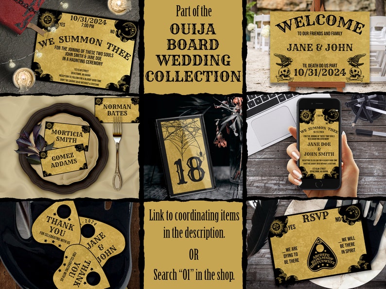 Part of the Ouija Board Wedding Collection. Link in description or search O1 in the shop.