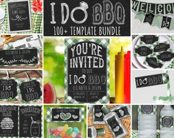 I Do BBQ Outdoor Wedding Shower Decoration Couples Engagement Party Backyard Barbecue Party Printable Rustic Invitation Instant Download Q2