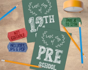 First Day of School Chalkboard Photo Prop Printable Sign, Reusable Back ...