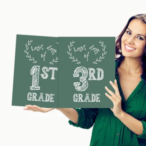 Last Day of School Chalkboard Photo Prop Printable Sign, Reusable Chalk ...