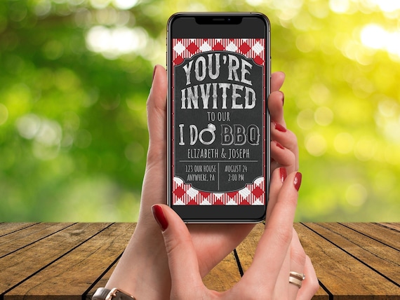 I Do BBQ Party Electronic Invitation Bridal Shower DIY Engagement Party Mobile Invitation Wedding Shower Backyard Party Instant Download Q1