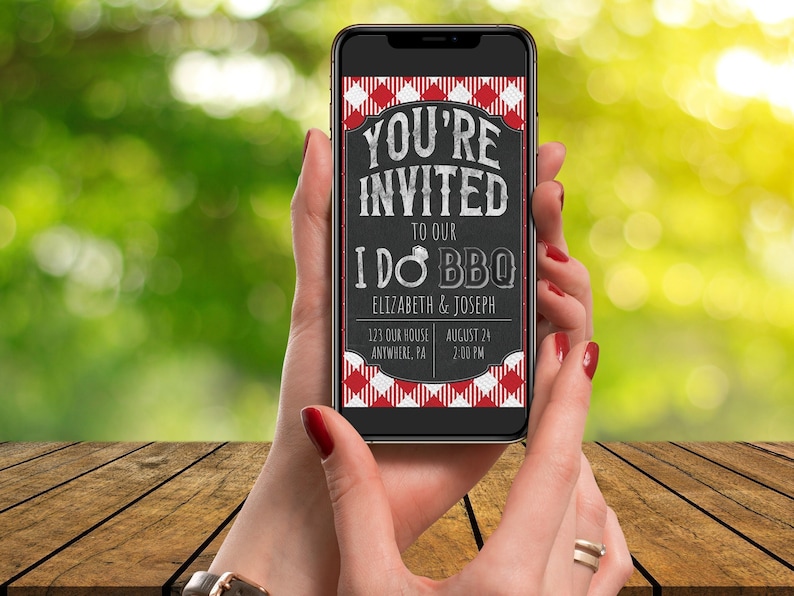 I Do BBQ Party Electronic Invitation Bridal Shower DIY Engagement Party Mobile Invitation Wedding Shower Outdoor Backyard Party Instant Download