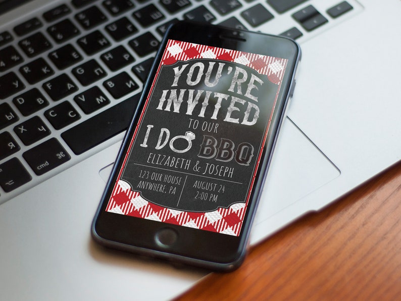 I Do BBQ Party Electronic Invitation Bridal Shower DIY Engagement Party Mobile Invitation Wedding Shower Backyard Party Instant Download