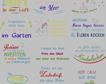 Jeu de fichiers de broderie « Proverbes »