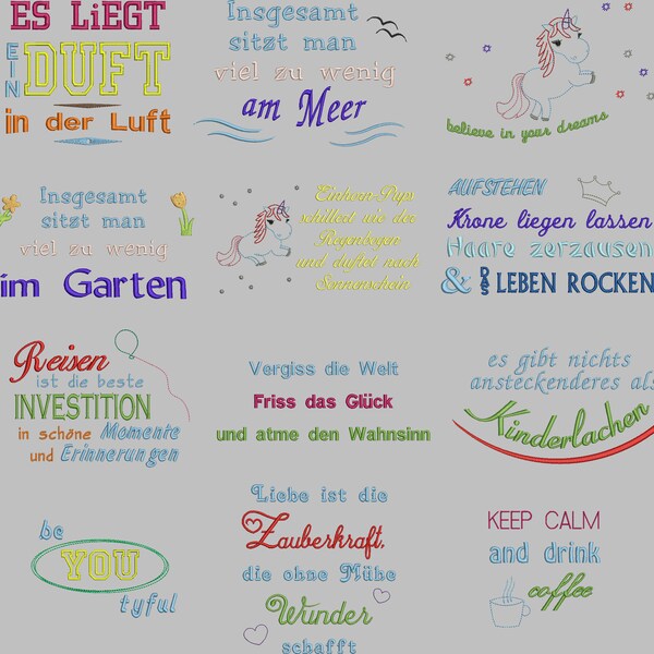 Stickdatei sprüche Etsy.de