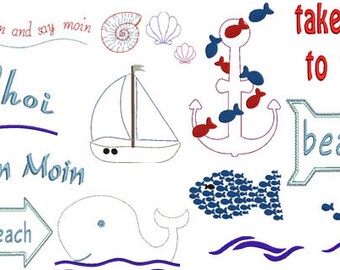 Embroidery file set "Maritime" - 19 motifs