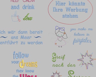 Embroidery file set "Sayings II"