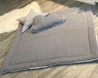 Waffelpique Babydecke Kuscheldecke Geburtsdecke krabbeldecke Laufstalleinlage Personalisiert