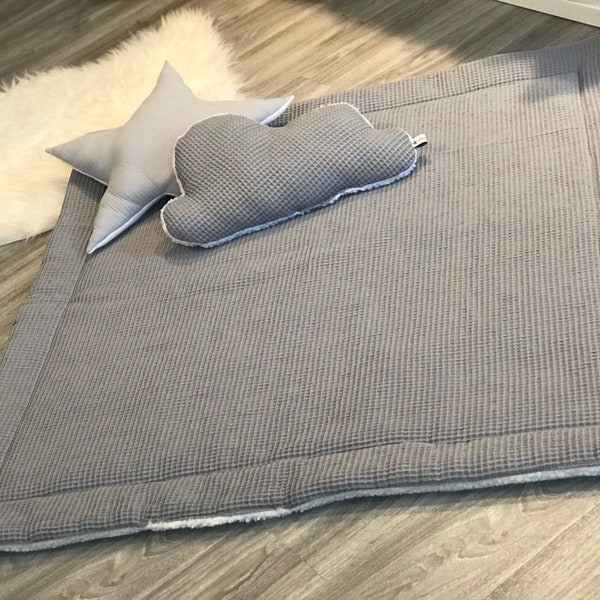 Waffelpique Babydecke Kuscheldecke Geburtsdecke krabbeldecke Laufstalleinlage Personalisiert