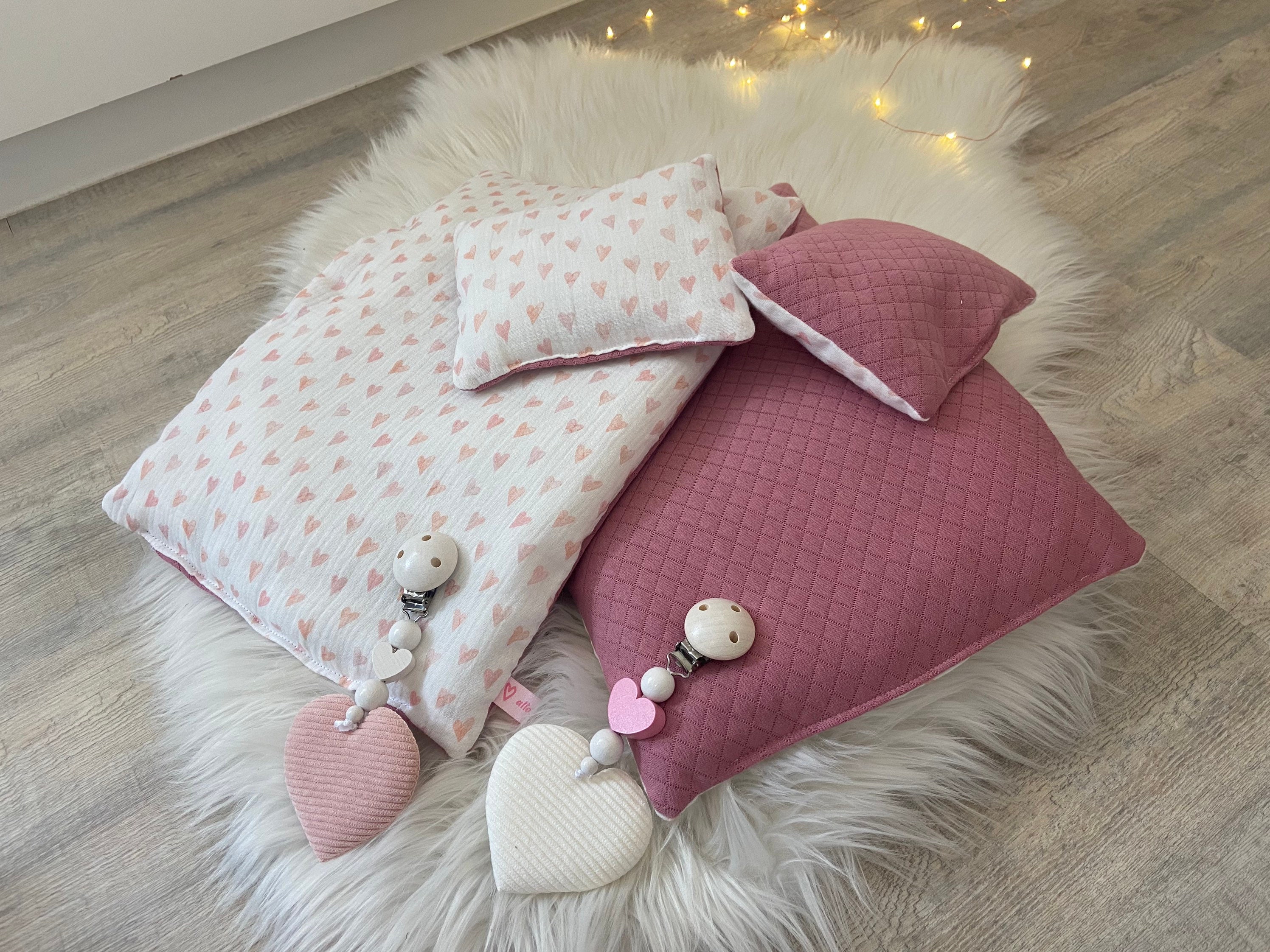 Puppenbettwäsche-Set Mit Hasenmotiv – Decke & Kissen, 100% Baumwolle, Handgemacht In Deutschland