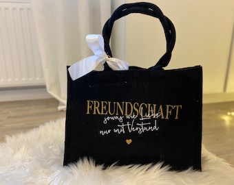 XL Personalisiert Jutetasche Tasche Shopper Einkaufstasche Individuelle Geschenke Freundin Markttasche Personalisiert