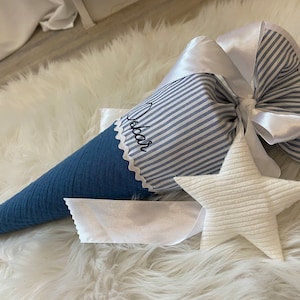Sac pour frère ou sœur, sac de maternelle, sac d'école, petite écharpe, inscription scolaire, cousu à partir de tissu avec le nom de l'école