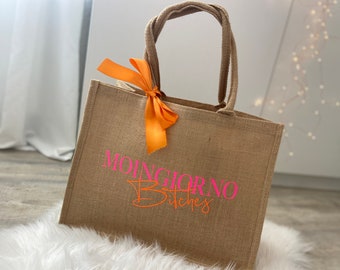 XL Personalisiert Jutetasche Tasche Shopper Einkaufstasche Individuelle Geschenke neon Markttasche Personalisiert